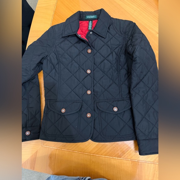 Ralph Lauren Women's Black Quilted Utility Jacket with Red Lining - Picture 3 of 6